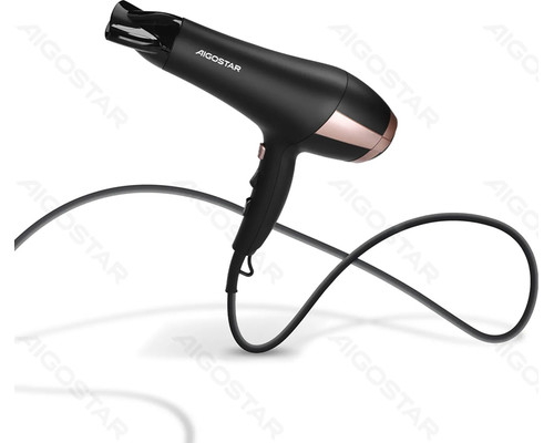 SECADOR DE PELO IONICO 2400W NEGRO AIGOSTAR-AA3 SECADOR DE PELO IONICO 2400W NEGRO AIGOSTAR