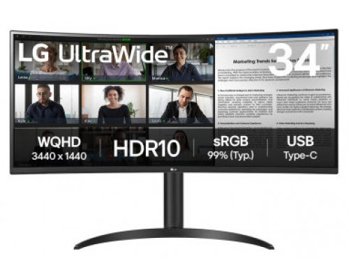 LG 34WR50QK-B monitor 34" WQHD 2xHDMI DP curvo