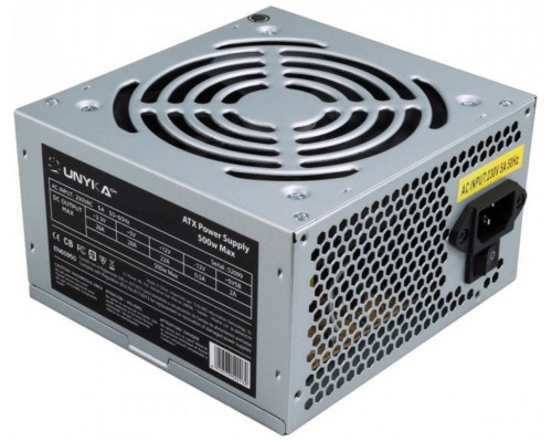 FUENTE ALIMENTACIÓN ATX 500W 20+4 PINS VENTILADOR 12X12 UNYKA