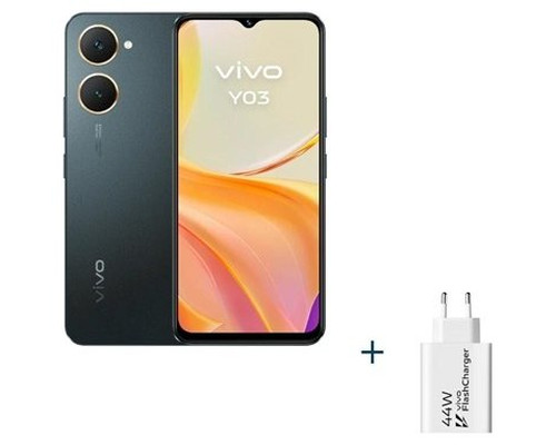 VIVO Y03 6.56" 4Gb(+4) 128Gb Black + Cargador 44W