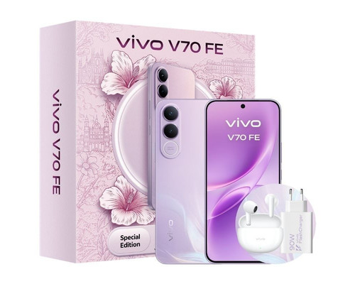 VIVO V70 FE 8Gb 256Gb Bundle Ch90w+ Buds3 Purple-IA65 VIVO V70 FE 8Gb 256Gb Bundle Ch90w+ Buds3 Purple