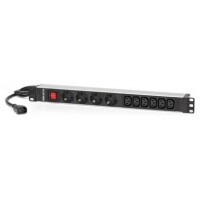 REGLETA ARMARIO SALICRU CON INTERRUPTOR SPS 4F+6F PDU SCH+C13/C14  4xschuko + 4xIEC C13