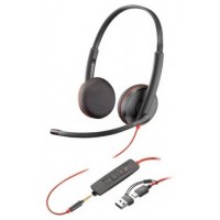 AURICULARES CON MICRO HP POLY BLACKWIRE BW 3225 USB-C + USB-C/A + 3.5mm
