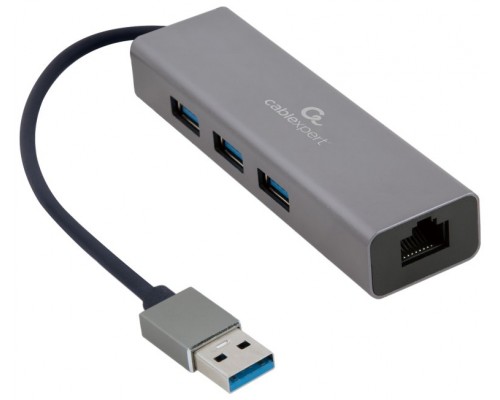 ADAPTADOR DE RED GEMBIRD USB AM GIGABIT CON HUB DE 3 PUERTOS USB 3.0