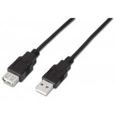 Aisens Cable USB 2.0 tipo A/M-A/H negro 1.0m