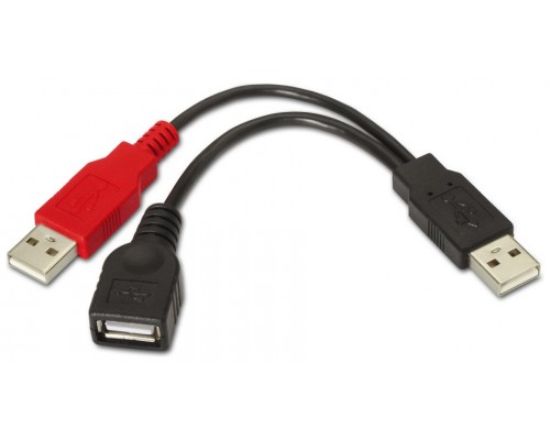 CABLE AISENS USB 2.0 A/M+A ALIMENTACION/M-A/H NEGRO 15CM