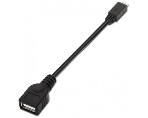 CABLE AISENS USB 2.0 OTG TIPO MICRO B/M-A/H NEGRO 15CM