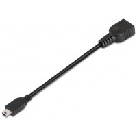 CABLE AISENS USB 2.0 OTG TIPO MINI B/M-A/H NEGRO 15CM