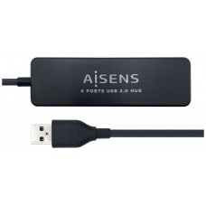 HUB AISENS USB 2.0 TIPO A M-4XTIPO A H NEGRO 30CM