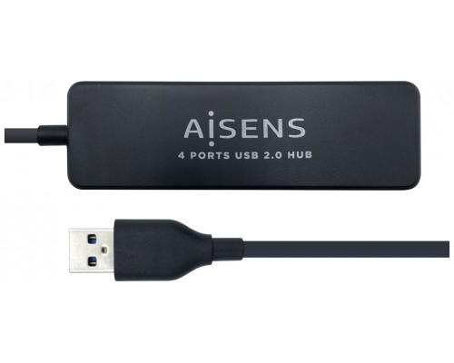 HUB AISENS USB 2.0 TIPO A M-4XTIPO A H NEGRO 30CM