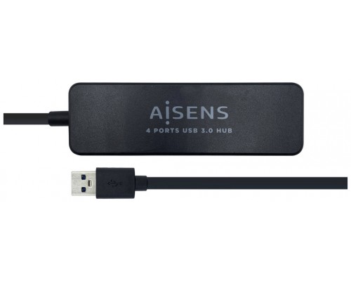 Aisens Hub USB 3.0 tipo A/M-4xtipo A/H negro 30cm