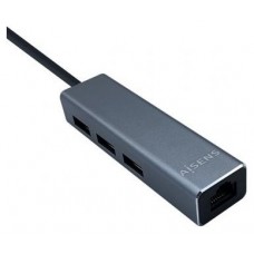 Aisens Conversor USB 3.0 Ethernet + 3 usb3.0 gris