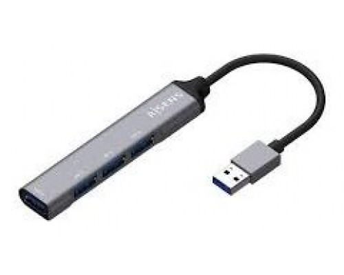 Aisens Hub USB 3.0 tipo A/M-4xtipo A/H gris 10cm