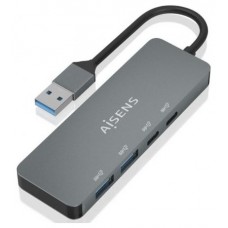 HUB AISENS USB 3.2 GEN2 10G A/M-2xTIPO C/H-2xUSB-A/H 15CM GRIS