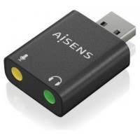 CONVERSOR AISENS USB-A A AUDIO 48KHZ USB-A/M-2XJACK 3.5/H NEGRO