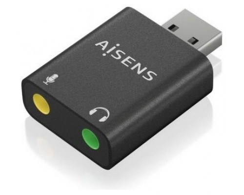 CONVERSOR AISENS USB-A A AUDIO 48KHZ USB-A/M-2XJACK 3.5/H NEGRO