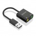 CONVERSOR AISENS USB-A A AUDIO 48KHZ USB-A/M-2XJACK 3.5/H NEGRO 10CM