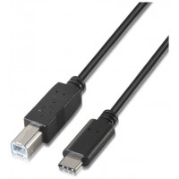 CABLE AISENS USB 2.0 IMPRESORA 3A TIPO USB-C M-B/M NEGRO 1.0M