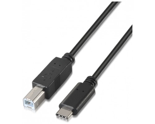 CABLE AISENS USB 2.0 IMPRESORA 3A TIPO USB-C M-B/M NEGRO 1.0M