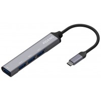 HUB AISENS USB 3.1 USB-C USB-C/M-4XTIPO A/H GRIS 10CM