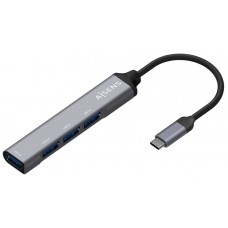 HUB AISENS USB 3.1 USB-C USB-C/M-4XTIPO A/H GRIS 10CM