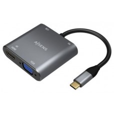 CABLE CONVERSOR AISENS USB-C A VGA/HDMI 4K/USB3.0/USB-C PD GRIS 15CM