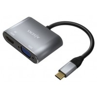 CABLE CONVERSOR AISENS USB-C A VGA/HDMI 4K GRIS 15CM