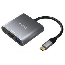 CABLE CONVERSOR AISENS USB-C A HDMI/USB-C PD/USB 3.0 TIPO-A GRIS 15CM