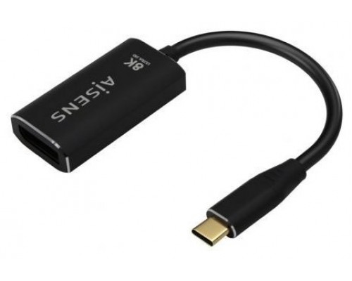 CABLE CONVERSOR AISENS ALUMINIO USB-C A DISPLAYPORT 8K60HZ NEGRO 15CM