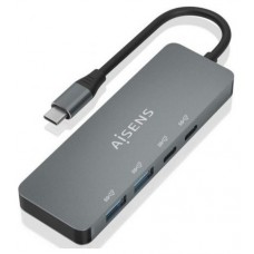 HUB AISENS USB 3.2 GEN2 10G USB-C/M-2XUSB-C/H-2XUSB-A/H 15CM GRIS