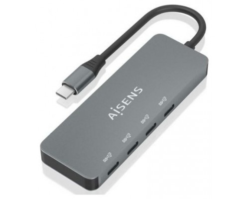 HUB AISENS USB 3.2 GEN2 10G USB-C/M-4XUSB-C/H 15CM GRIS