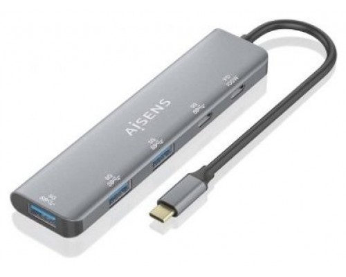 HUB AISENS USB 3.2 GEN1 USB-C/M-USB-C PD100W/H-USB-C/H-3XUSB-A/H