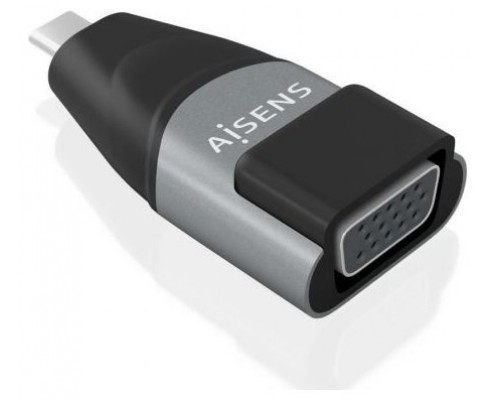 ADAPTADOR CONVERSOR AISENS ALUMINIO USB-C/M A VGA HDB15/H GRIS