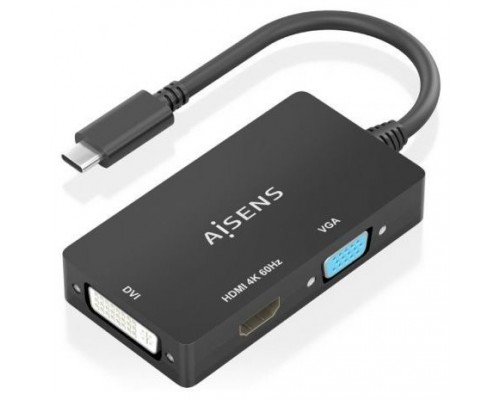 CONVERSOR AISENS USB-C A DVI/H HDMI/H VGA/H NEGRO 15CM