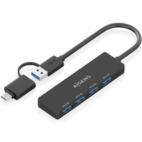 HUB AISENS USB 3.1 GEN1 USB-C/M Y USB-A/M-4XTIPO A/H NEGRO 15CM