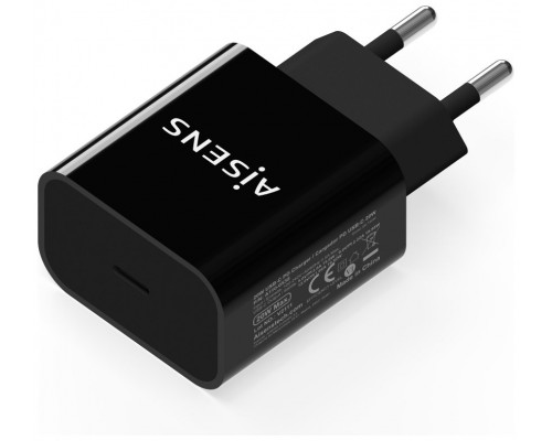 AISENS CARGADOR USB-C PD3.0 1 PUERTO 1xUSB-C 20W NEGRO