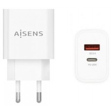 CARGADOR AISENS 20W 1xUSB-C PD3.0 1xUSB-A QC3.0 BLANCO