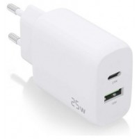 CARGADOR AISENS 25W 1XUSB-C PD3.0 1XUSB-A QC3.0 BLANCO