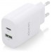 CARGADOR AISENS 25W 1XUSB-C PD3.0 1XUSB-A QC3.0 BLANCO