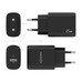 Aisens Cargador USB-C PD3.0 USB-A QC3.0 25W Negro