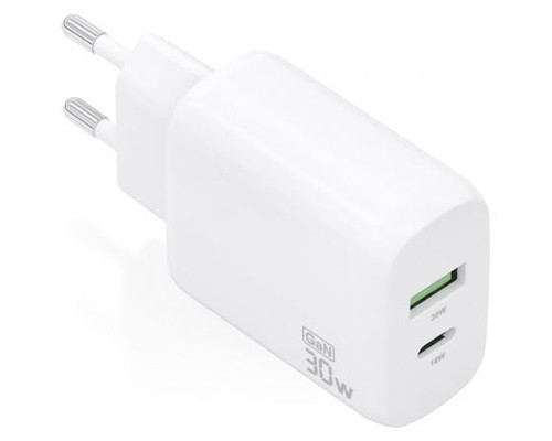 Aisens Cargador GaN 30W USB-C PD3.0 QC4.0 USB-A