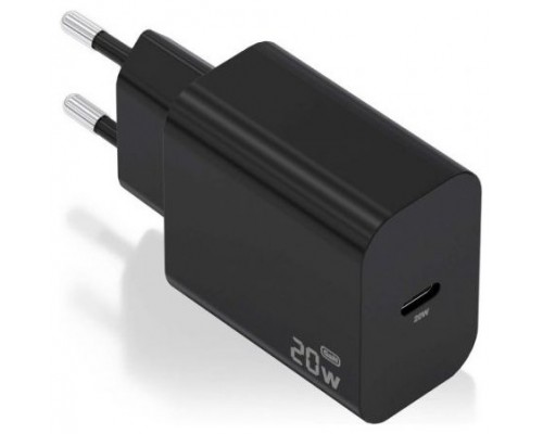 CARGADOR AISENS GAN 20W 1XUSB-C PD3.0 NEGRO