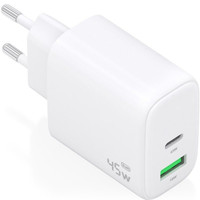 CARGADOR AISENS GAN 45W 1XUSB-C PD3.0 QC4.0 1XUSB-A QC3.0 BLANCO