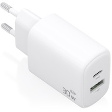 CARGADOR AISENS GAN 30W 1XUSB-C PD3.0 QC4.0 1XUSB-A QC3.0 BLANCO