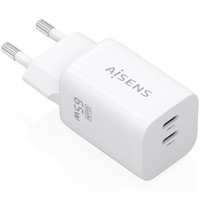 CARGADOR AISENS GaN 65W 2xUSB-C PD3.0 QC4.0 BLANCO-8DI CARGADOR AISENS GaN 65W 2xUSB-C PD3.0 QC4.0 BLANCO