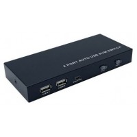 CONMUTADOR KVM AISENS HDMI 4K60HZ USB 1U-2PC CON ALIMENTACION NEGRO