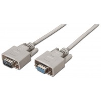 Aisens Cable Serie RS232 DB9/M-DB9/H Beige 1.8M