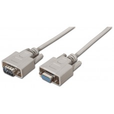 Aisens Cable Serie RS232 DB9/M-DB9/H Beige 1.8M