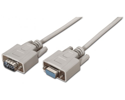 Aisens Cable Serie RS232 DB9/M-DB9/H Beige 1.8M