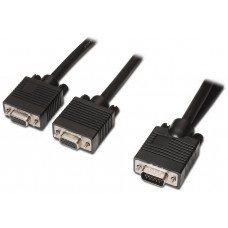 CABLE AISENS BIFURCADOR SVGA HDB15/M-2XHDB15/H NEGRO 45 CM